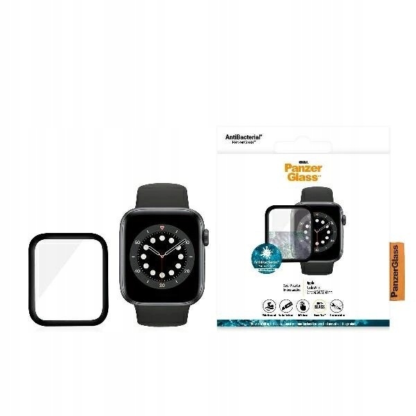 Etui PanzerGlass Curved na Apple Watch 44mm Antibacterial czarne