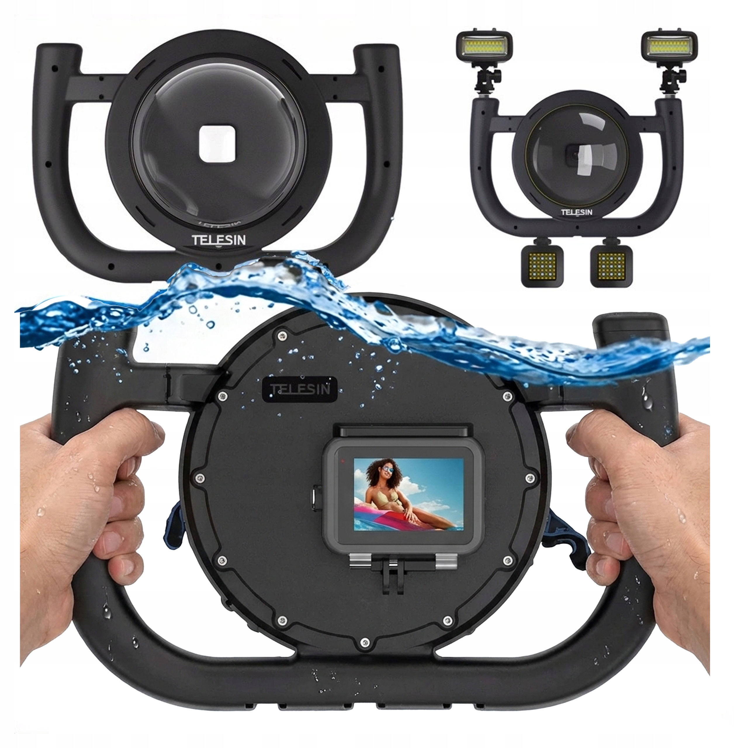 Příslušenství pro GoPro 13 12 11 10 9 Vodotěsné pouzdro Vodotěsný port Dome