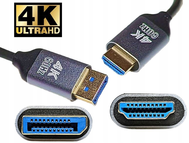 

Kabel Displayport Dp do Hdmi Uhd 4K 60Hz 1,8M