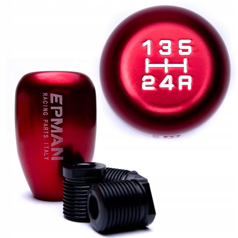 Epman Aluminiowa gałka zmiany biegów 5 biegów (Czerwona) M8, M10, M12