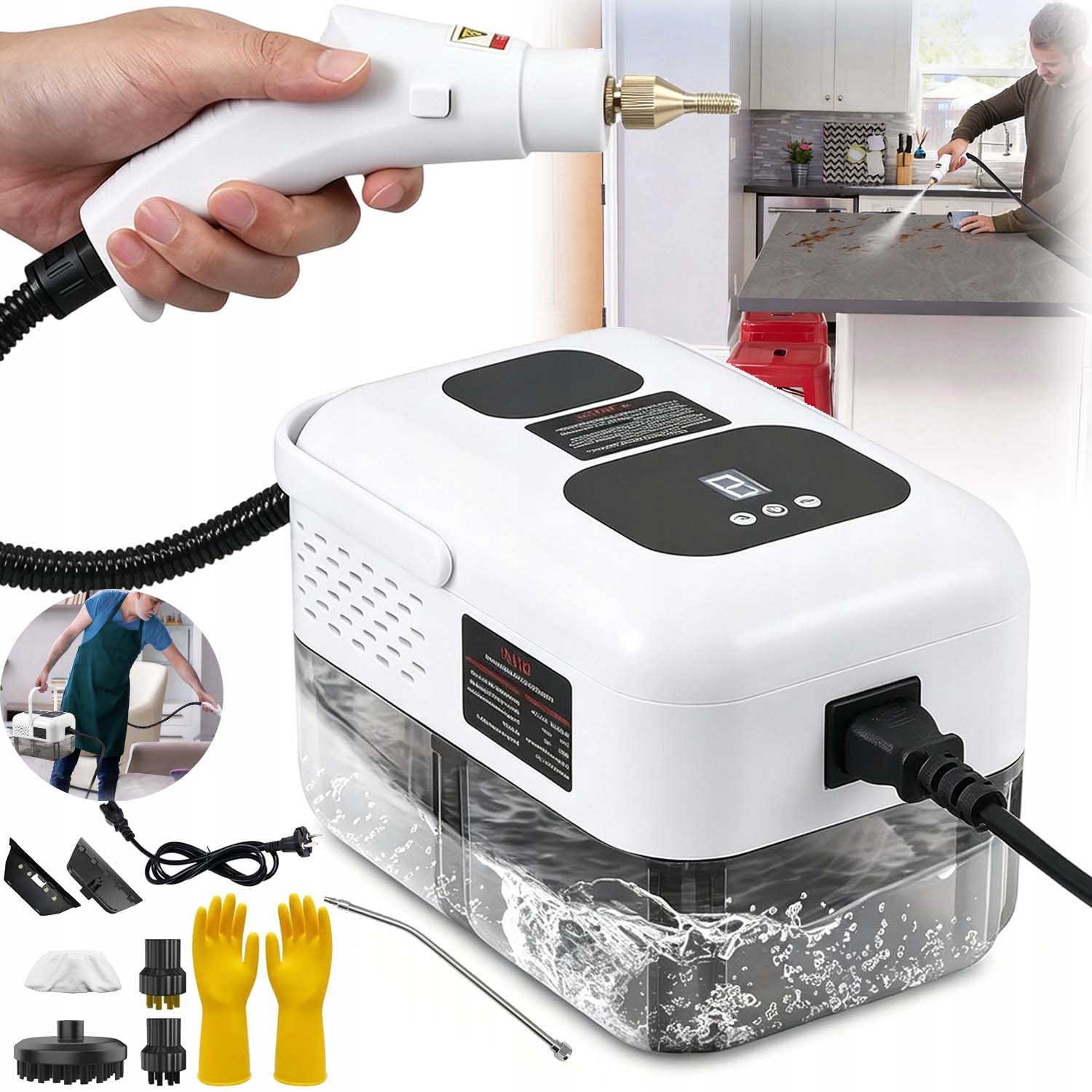 Parní Mop Multifunkční Elektrický Čistič Parní Čistič 2500W Příslušenství