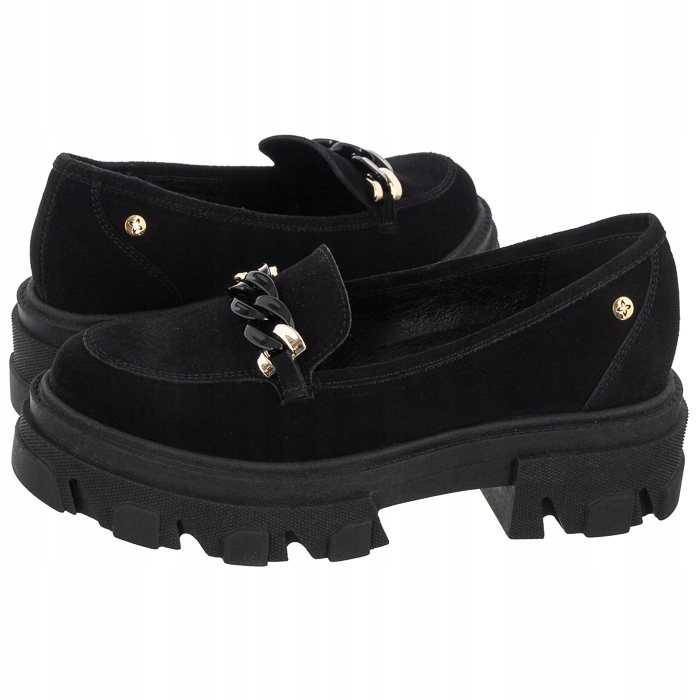 Dámské semišové boty Mokasíny Maciejka černé 2850J-20