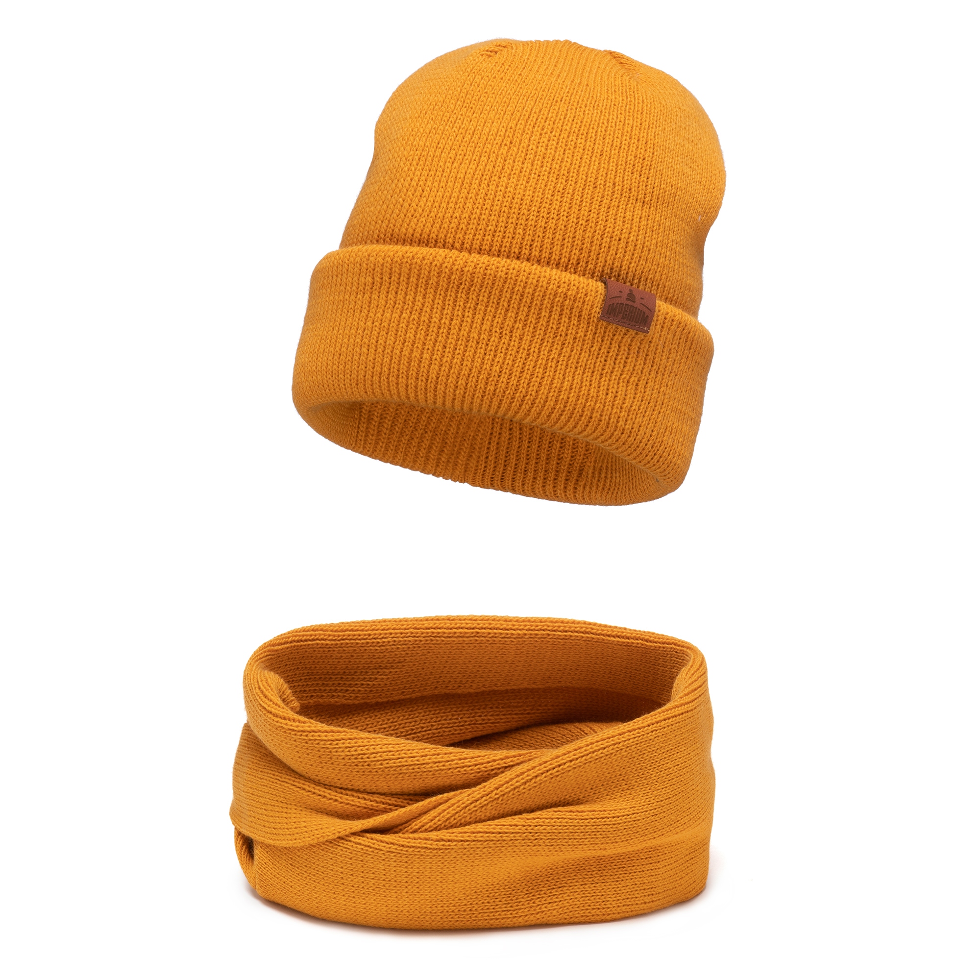 

Czapka zimowa dziecięca komin Musztardowy 50-54