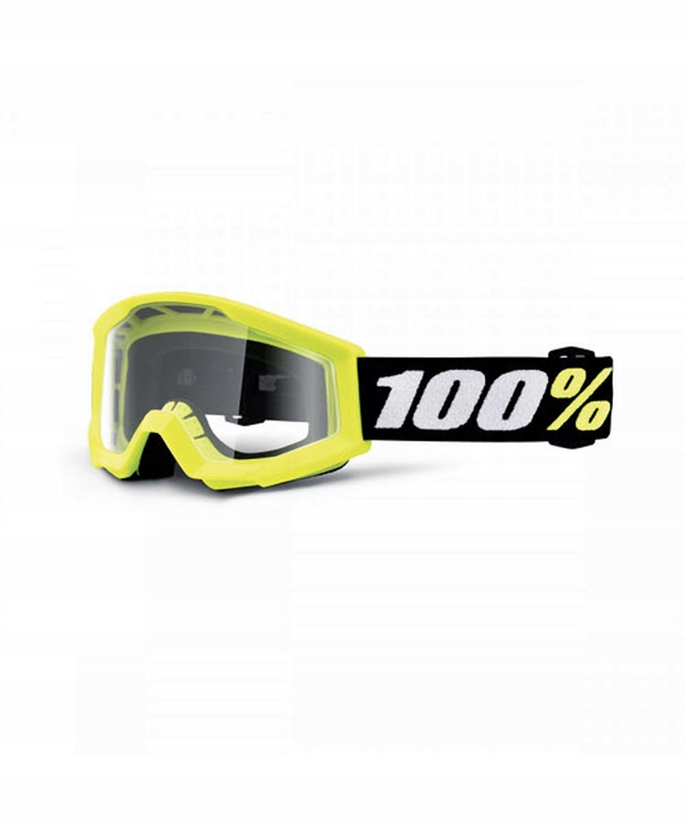 100 Procent Gogle Strata Mini Junior Kid Dziecięce Żółty (szybka