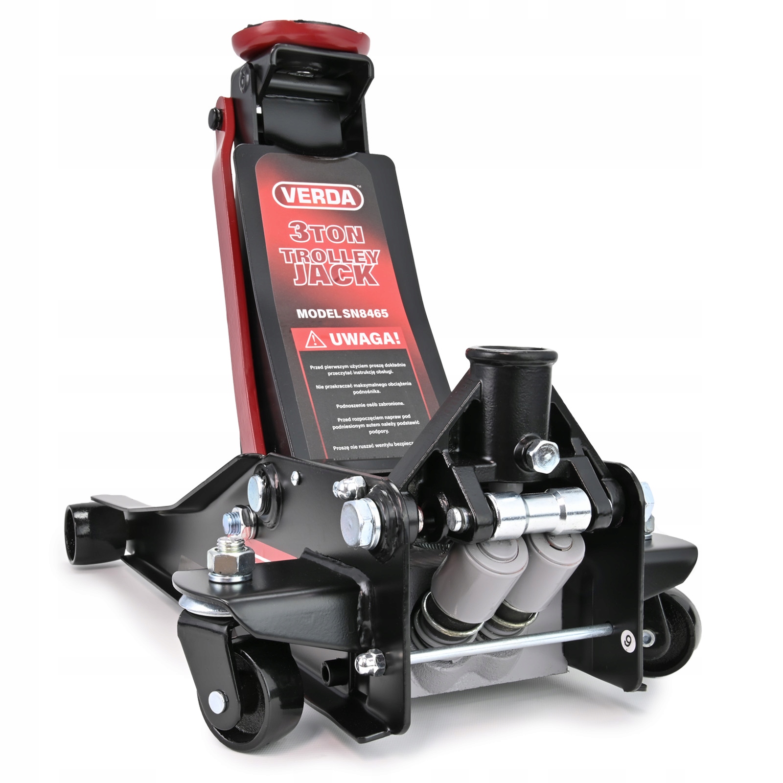 PODNOŚNIK SAMOCHODOWY HYDRAULICZNY ŻABA 3T LEWAREK GUMA 2-TŁOKI 83-465 mm Minimalna wysokość podnoszenia 83 mm