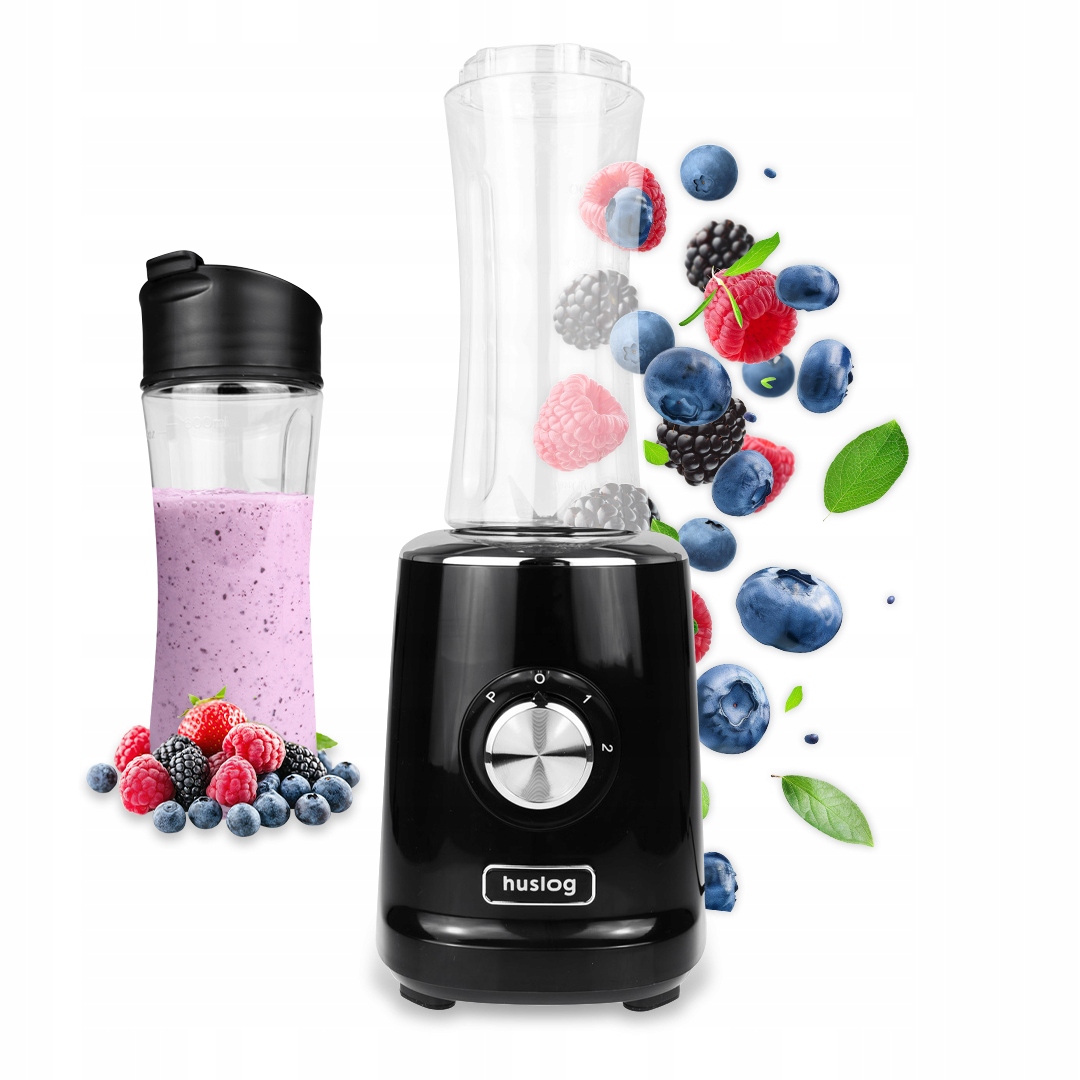 Blender Kielichowy Smoothie Blendgo Bidon 600ML Czarny Przenośny