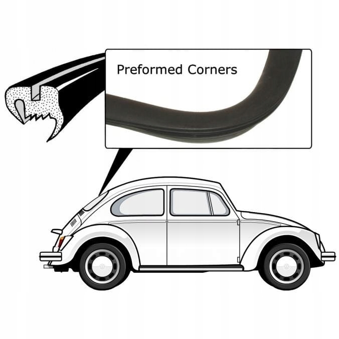 004912P - Ущільнення заднього скла дюйм Look VW Горбань 1964-71