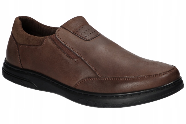 American Club CY139 Elegantní Nazouvací Polobotky, Pánské Kožené Boty, Velikost 42