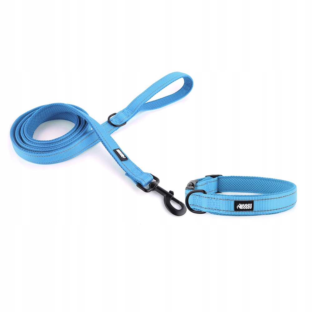Levně Sada vodítko a obojek Modrý komplet pro malého psa Huggy Doggy S