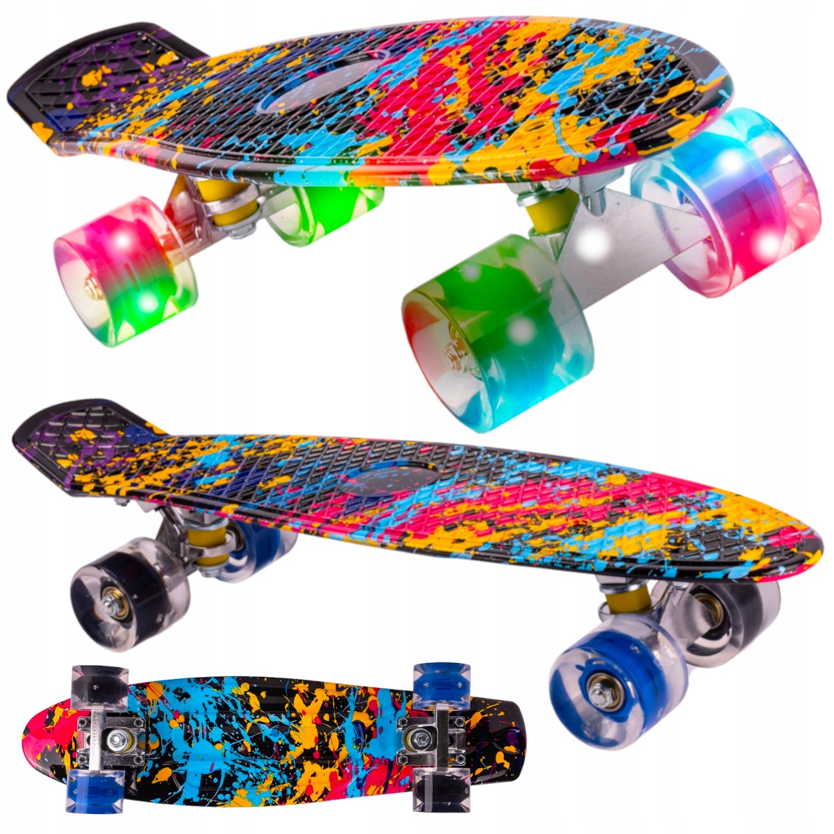 DESKOROLKA FISZKA LED ŚWIECĄCE KOŁA LED RGB DESKA FISHBOARD DLA DZIECI