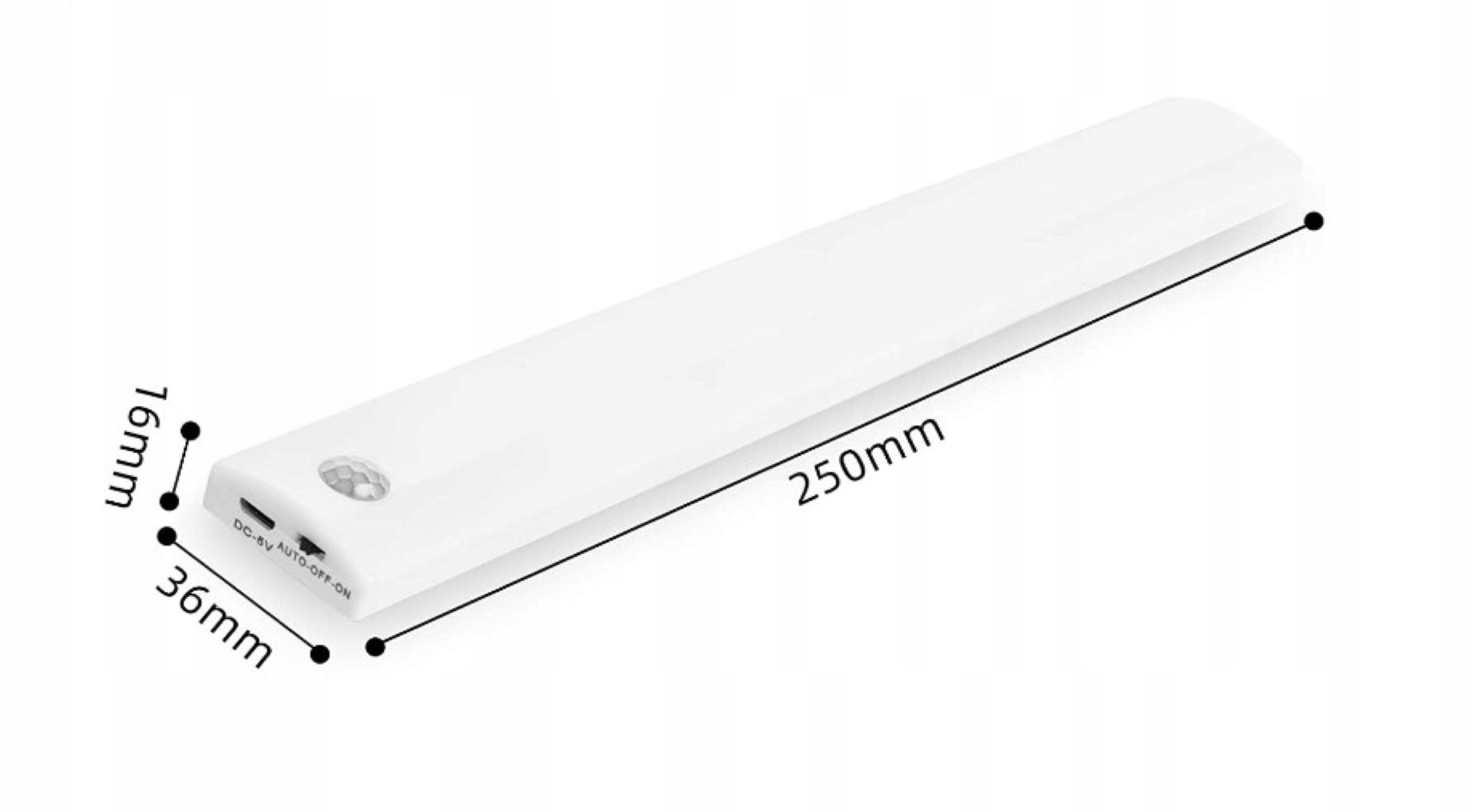 Lampka LED z CZUJNIKIEM RUCHU na USB BEZPRZEWODOWA Lampeczka na korytarz Kolor dominujący biały