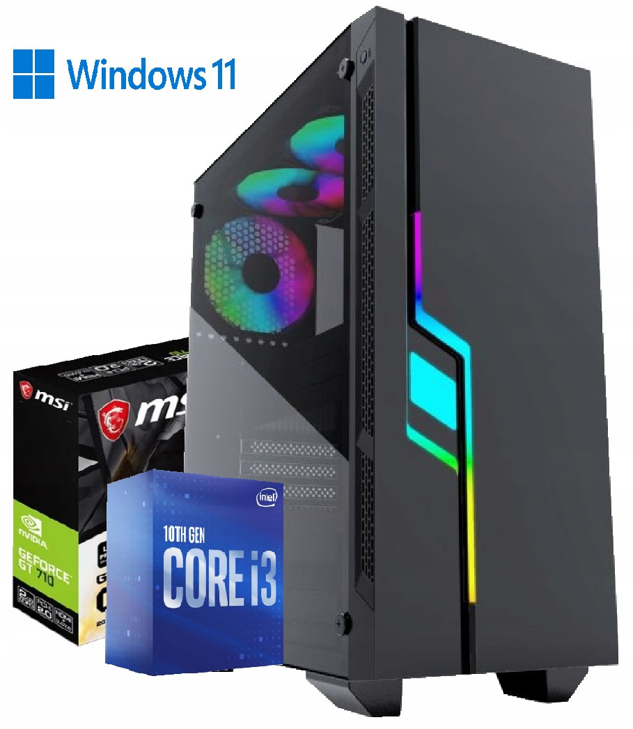 Počítač Intel Gt 710, 16 Gb DDR4 Ram, Disk 480 Gb Ssd Windows 11