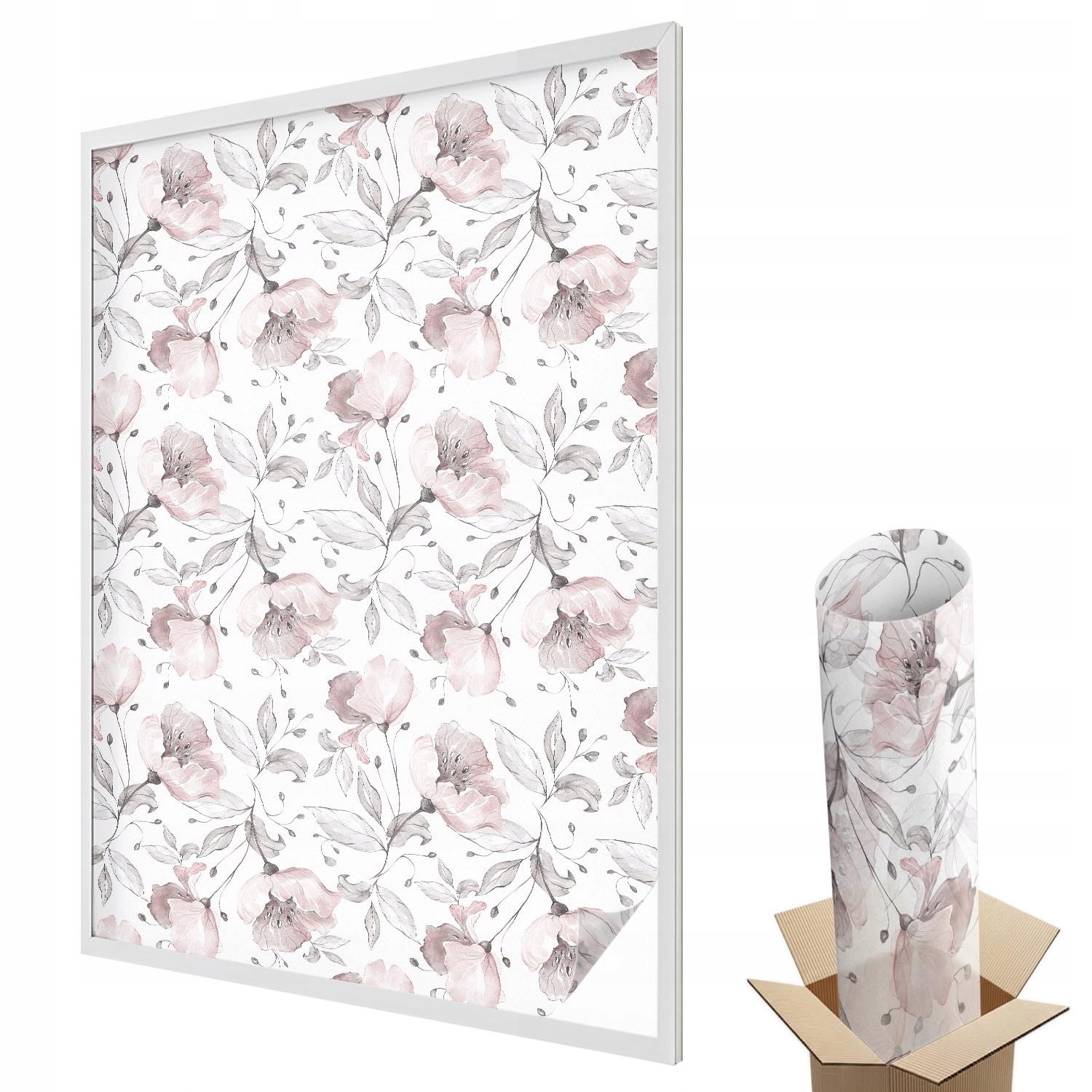 Samolepicí dýha na sklo Dekorativní vitráž Růžové listy 100x146