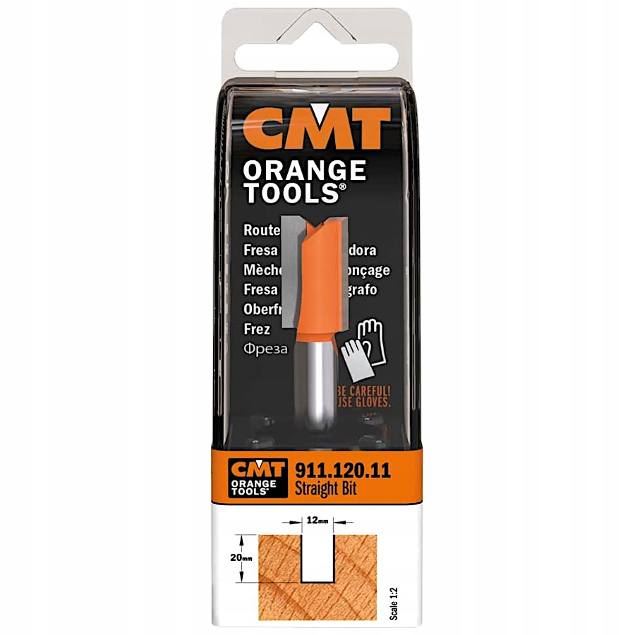 Frez prosty CMT HM D=12 I=20 L=50 S=8 911.120.11 Rodzaj frez pojedynczy
