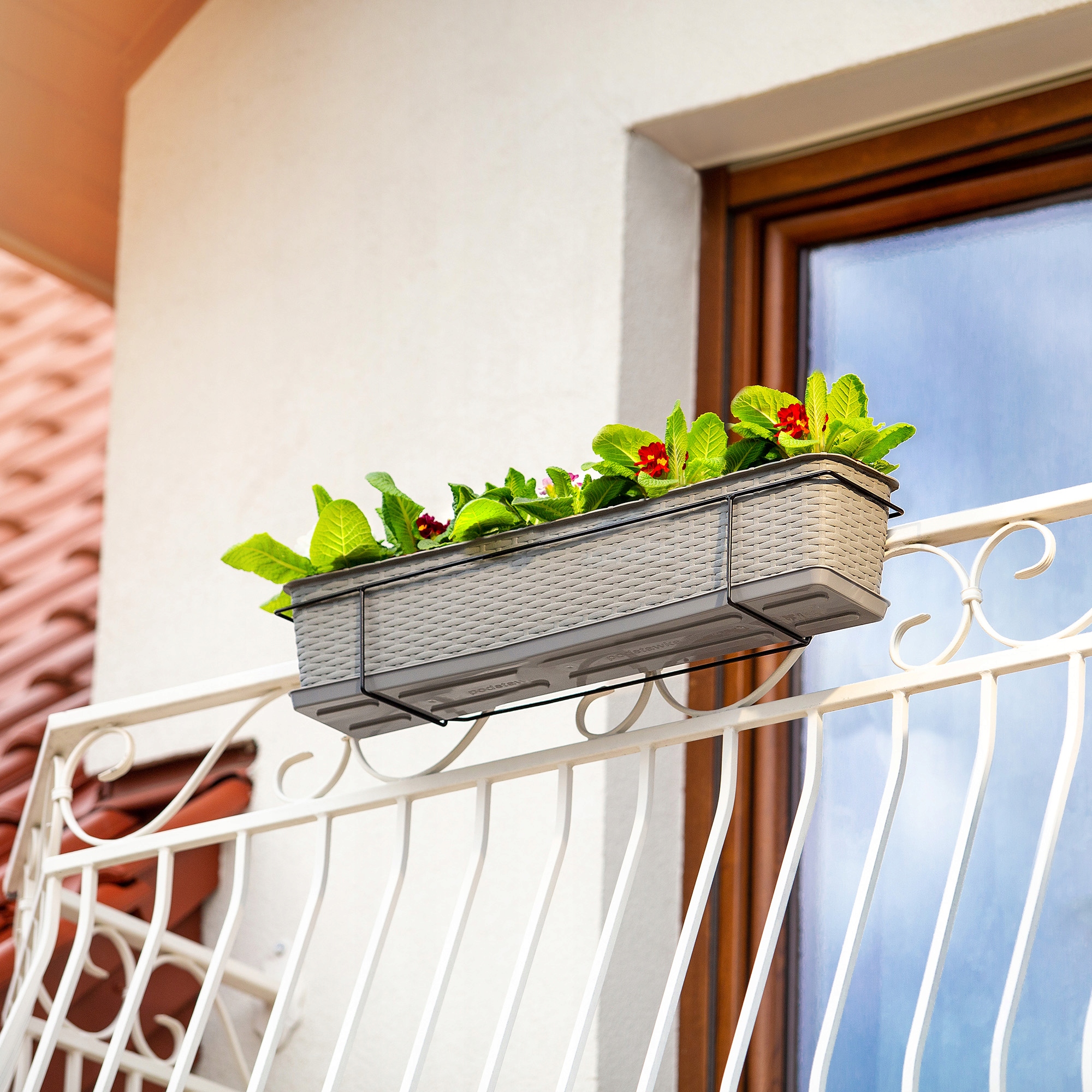 WIESZAK UCHWYT NA SKRZYNIĘ BALKONOWĄ DONICZKI 80cm Kolor czarny