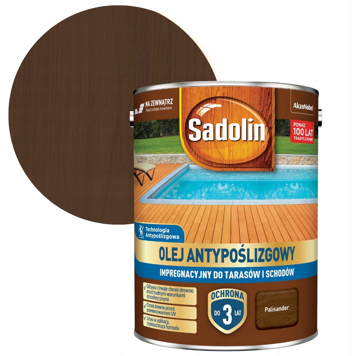 Sadolin Protišmykový Olej Na Terasy A Schody 4,5 L Palisander