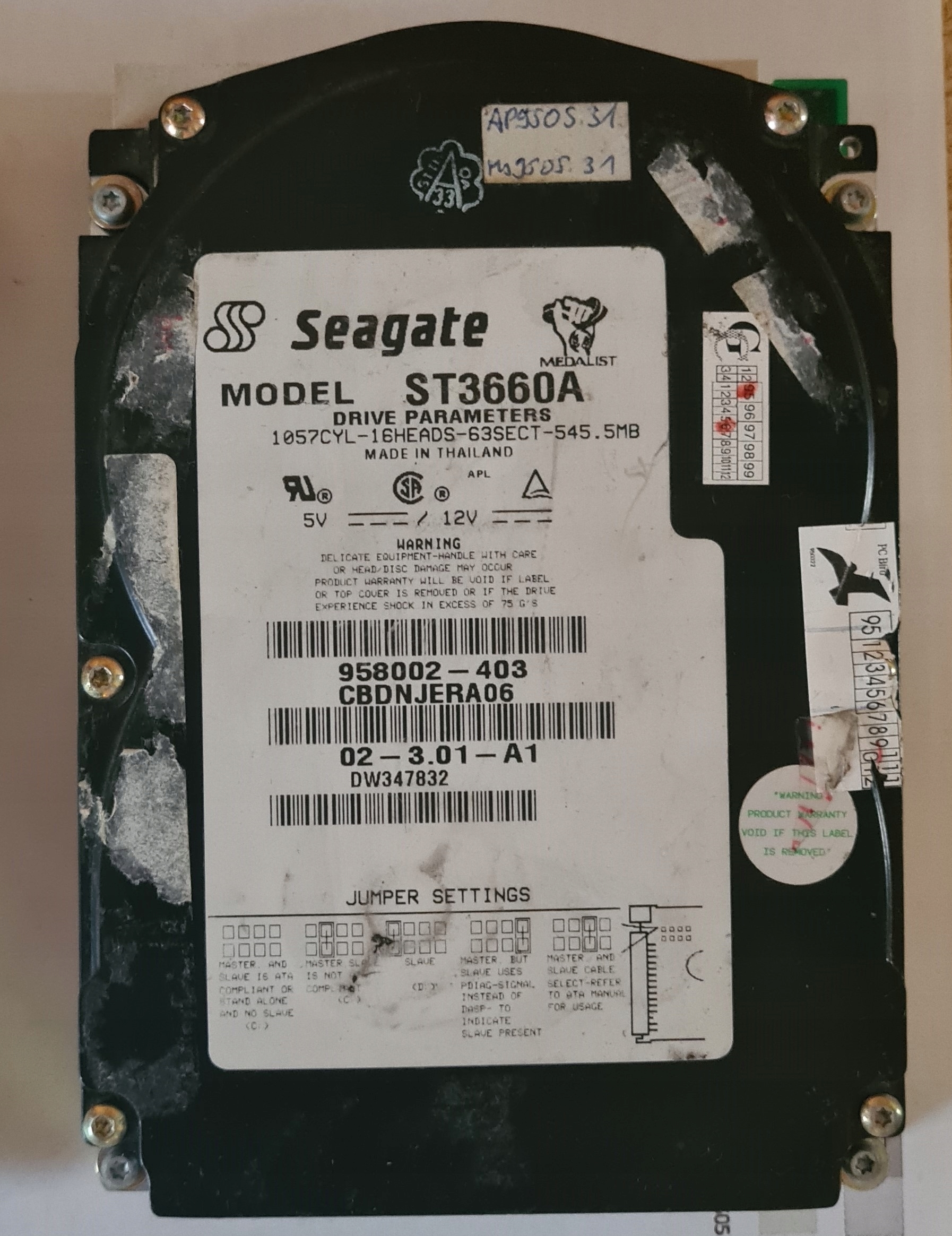 Seagate ST3660A 545 MB Producent Seagate