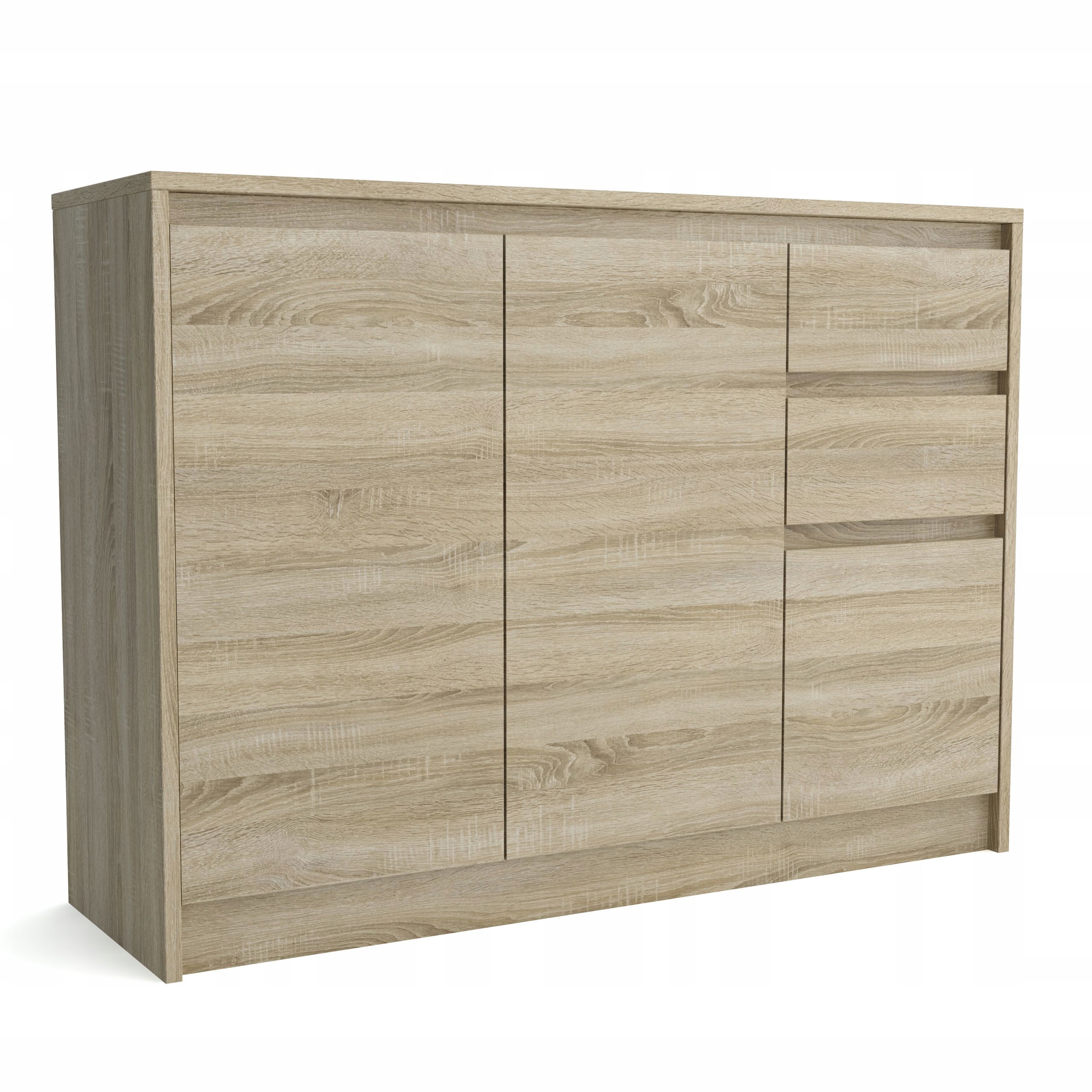 Komoda Astorre 113 cm do obývacího pokoje Ložnice 2 zásuvky 3 Dvířka Dub Sonoma