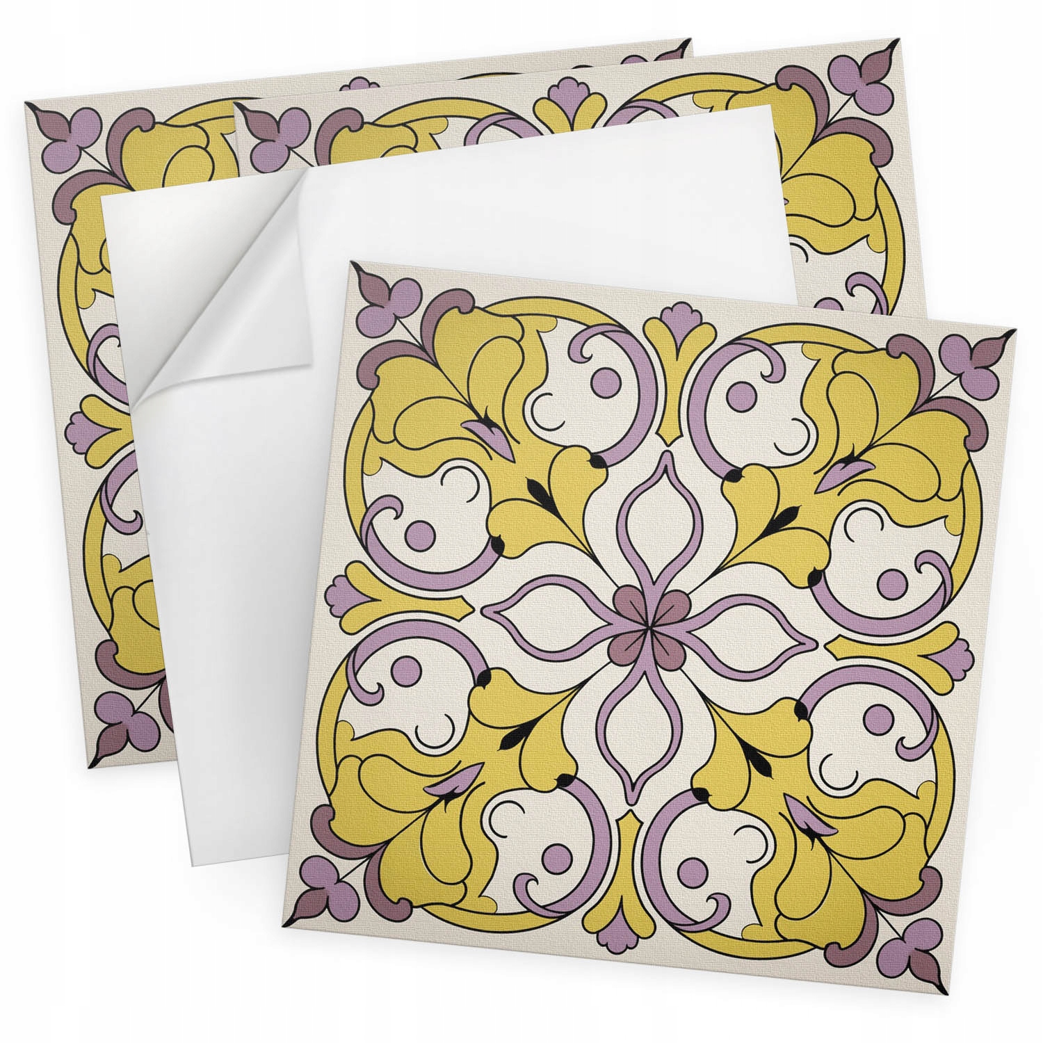 Balíček Pvc vinylových panelů Květinový ornamentální vzor 4 ks 50x50 cm