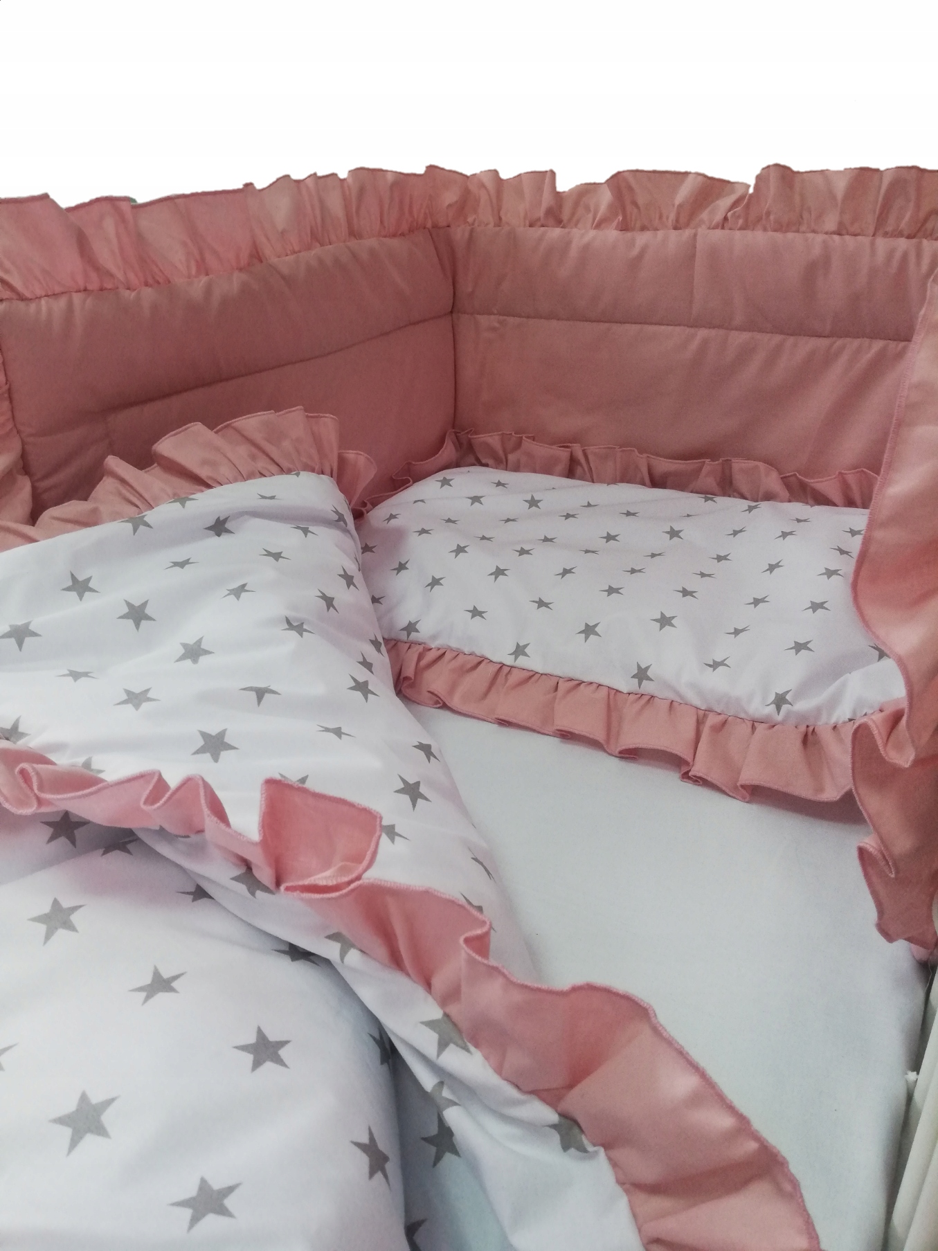Poszewka na kołdrę 100x75 gwiazdy szare róż falban EAN (GTIN) 5904094247295
