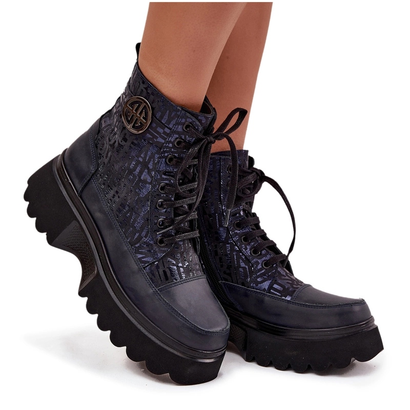 Kotníkové Boty Přírodní Kůže Nápisy Ozdoba Zateplené Artiker 57C2271 Ganatové 37