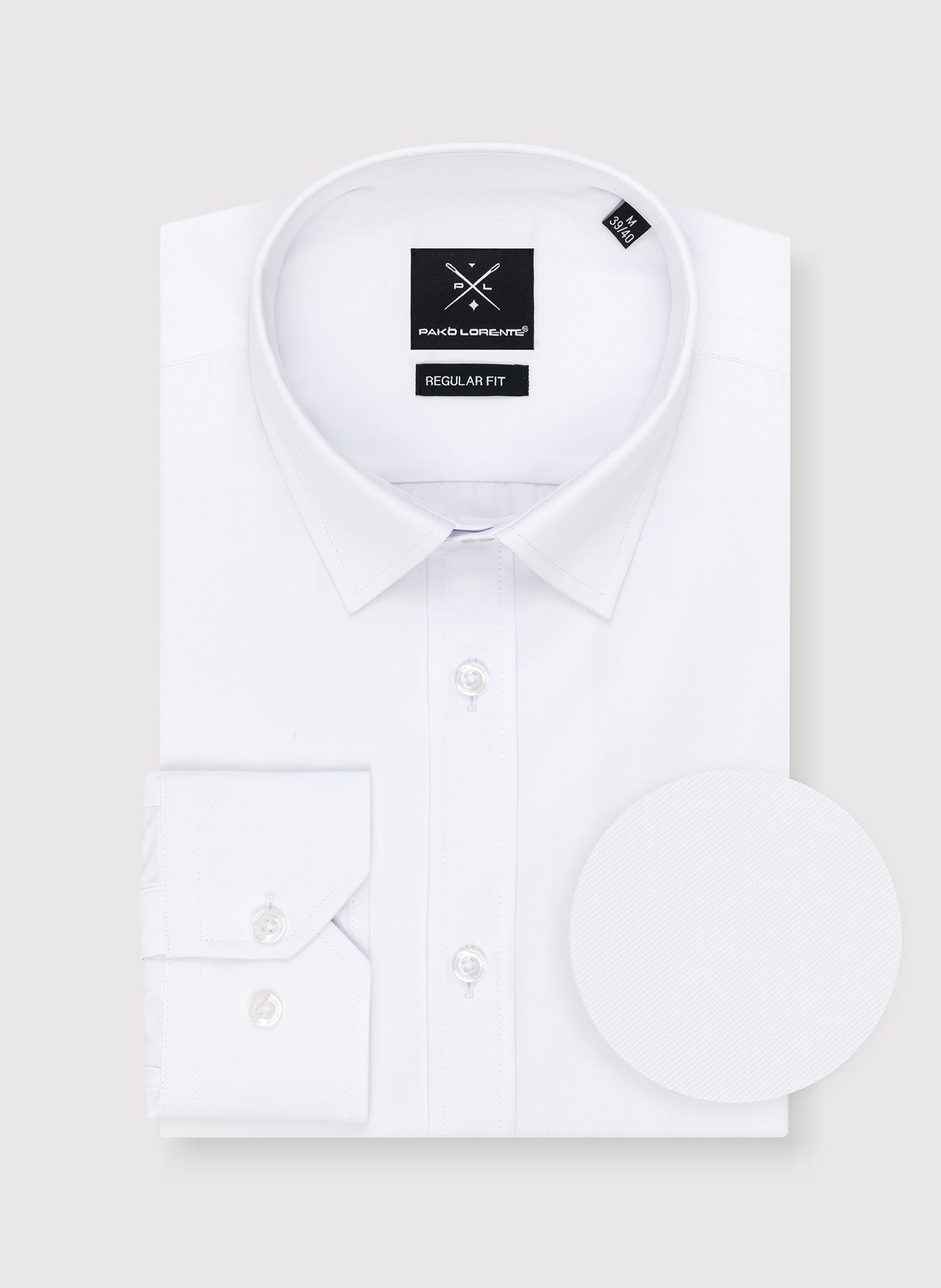 Biała basicowa koszula męska Regular Fit z bawełną PAKO LORENTE 5XL Rozmiar kołnierzyka 52