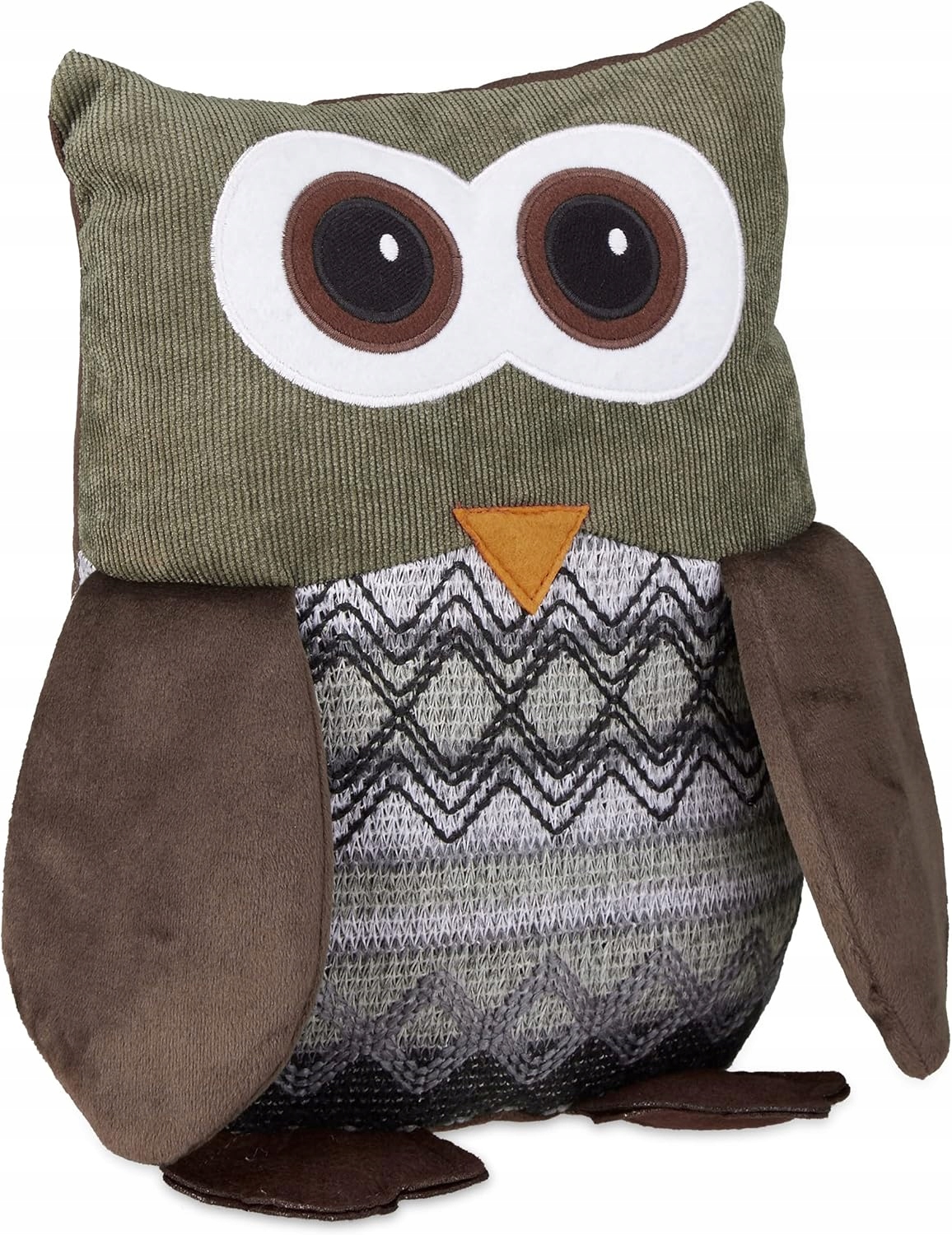 Zarážka Na Dveře Sova 24 CM Látková, Volně Stojící, Dekorativní, Hnědá