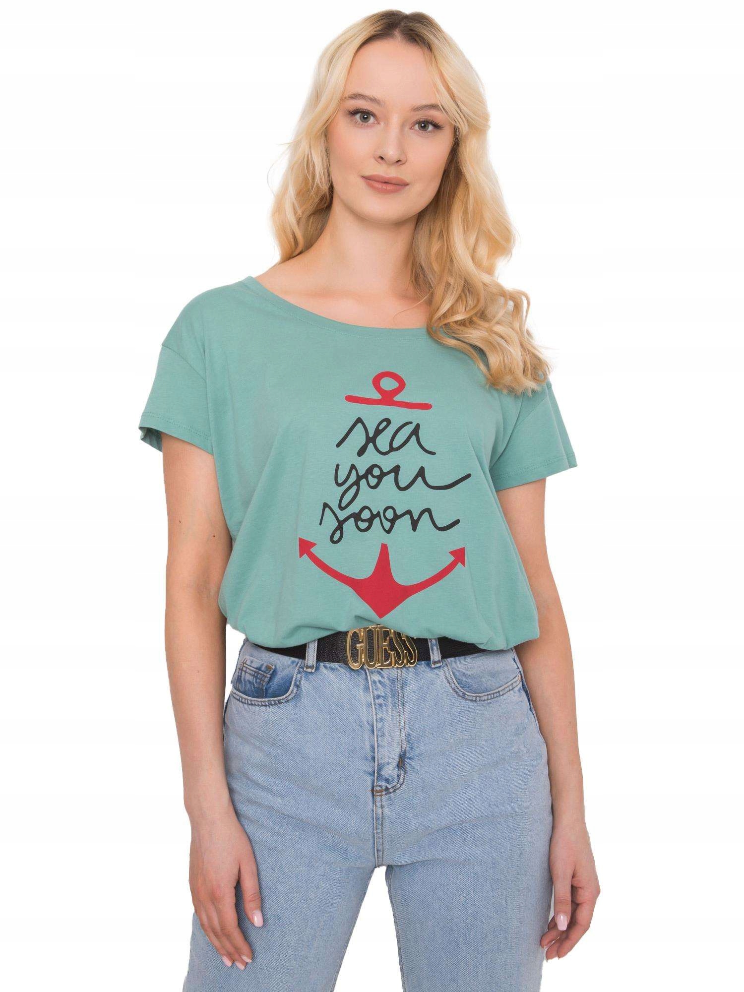 

Bawełniana Koszulka damska z nadrukiem T-shirt