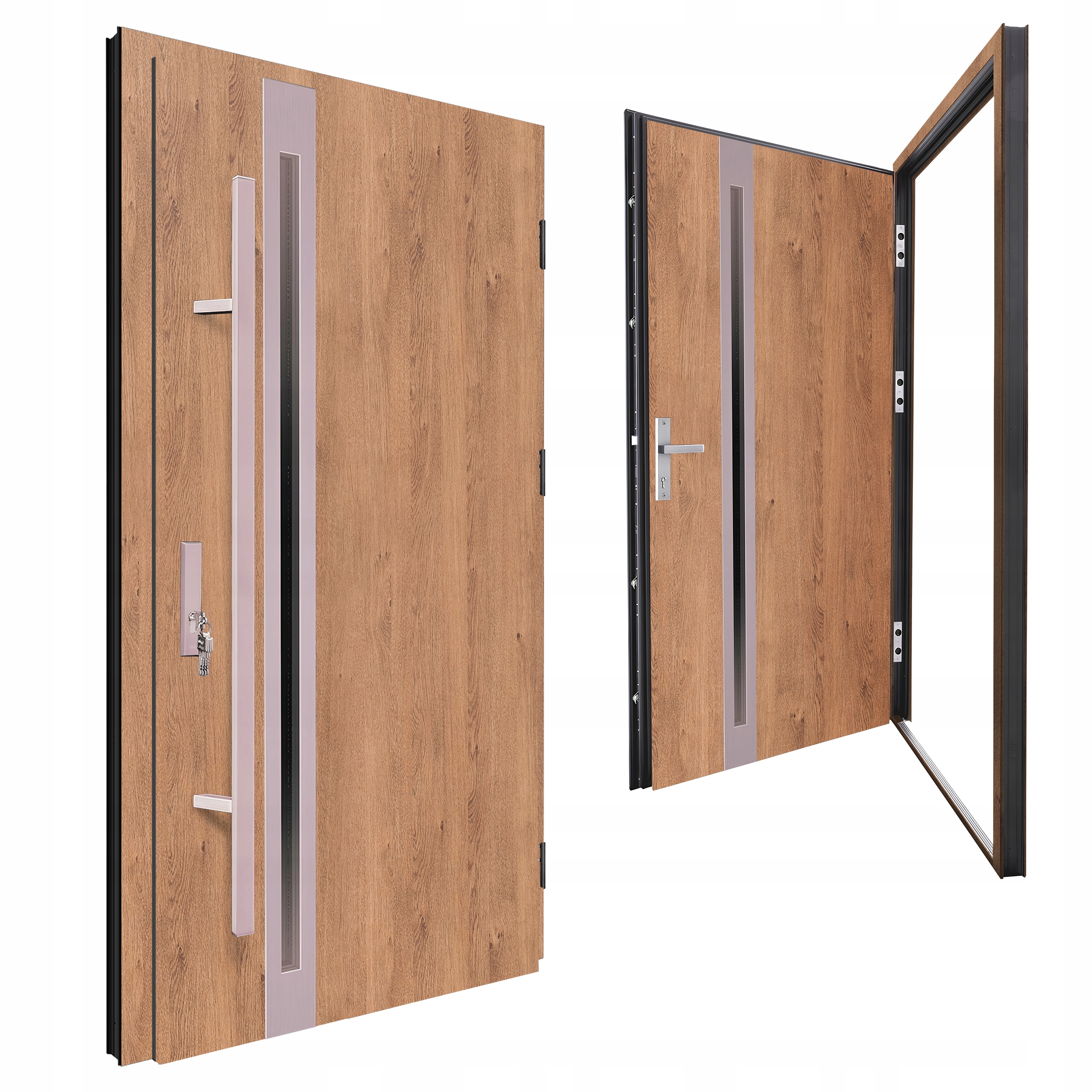 DRZWI ZEWNĘTRZNE WEJŚCIOWE STALOWE 90PRAWE WINCHESTER 92mm OŚCIEŻNICA TERMO