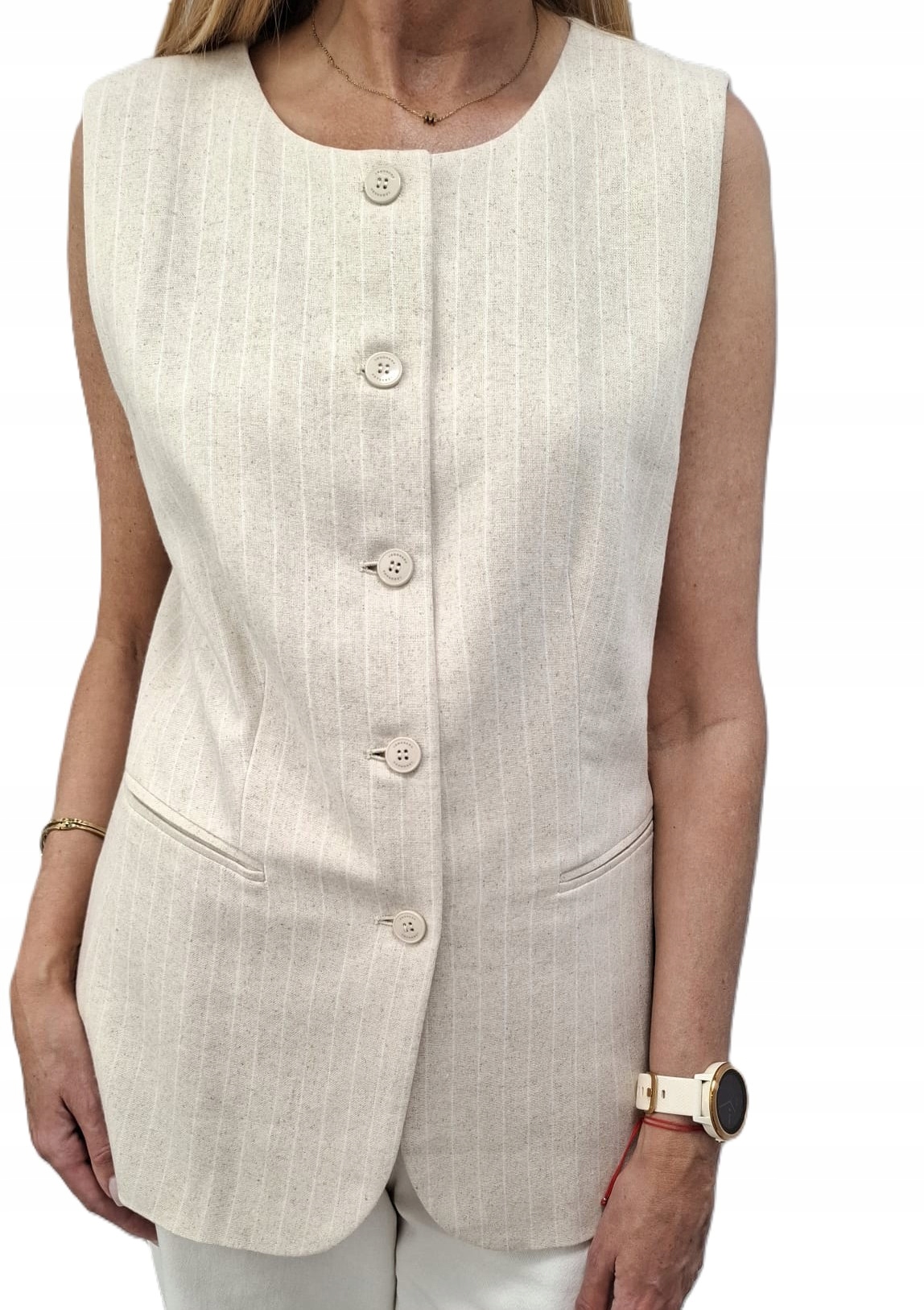 Lemonada Halenka s pruhy Len Béžová Ecru 36/S Novinka