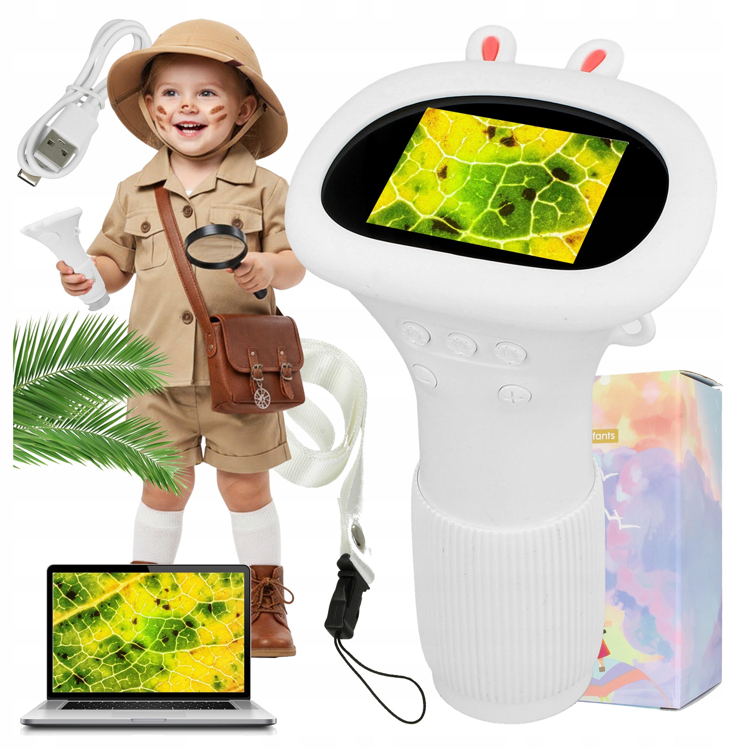 Digitální Mikroskop, Kapesní Optický LCD Led Displej, Sada S Kamerou 1000X