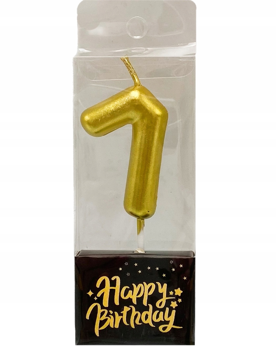 ŚWIECZKA URODZINOWA CYFERKA 7 ZŁOTA metalik cyfra