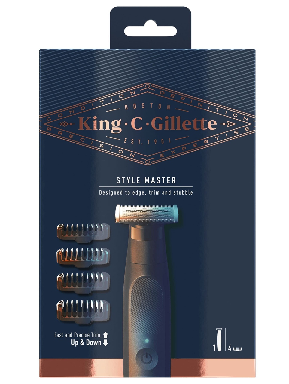 Trymer King C. Gillette Style Master z 4 nasadkami