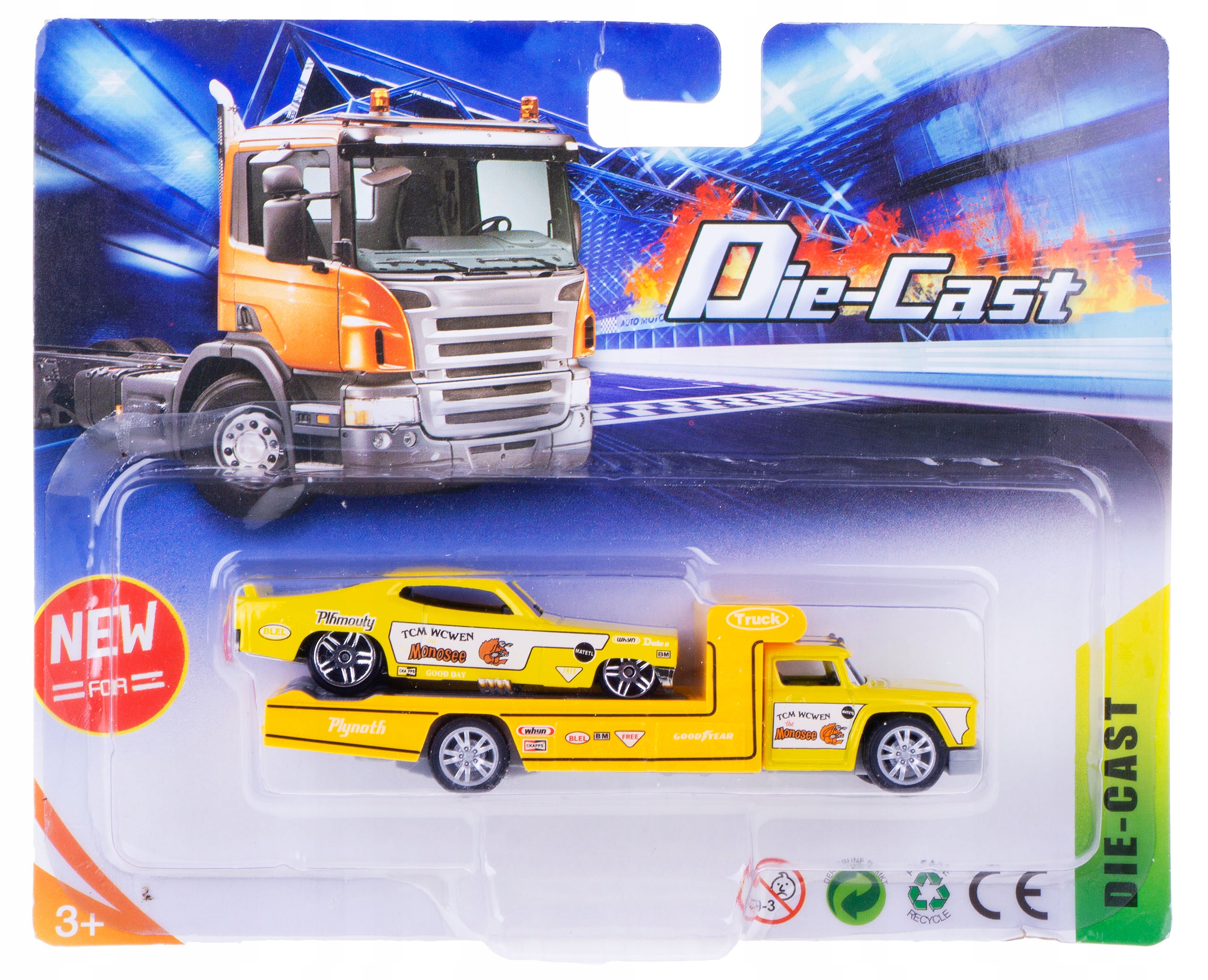 

Auto Laweta Truck Resorak 1:64 Metal Hot Żół