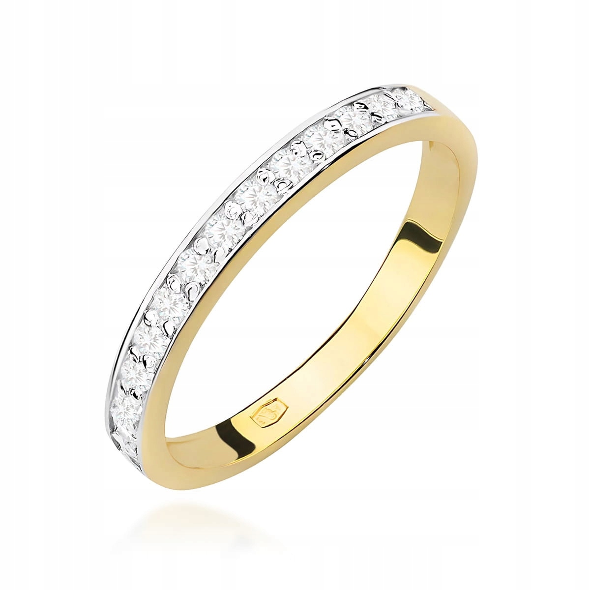 Zlatý prstýnek 585 s diamanty 0.20 ct, zásnubní elegantní šperk