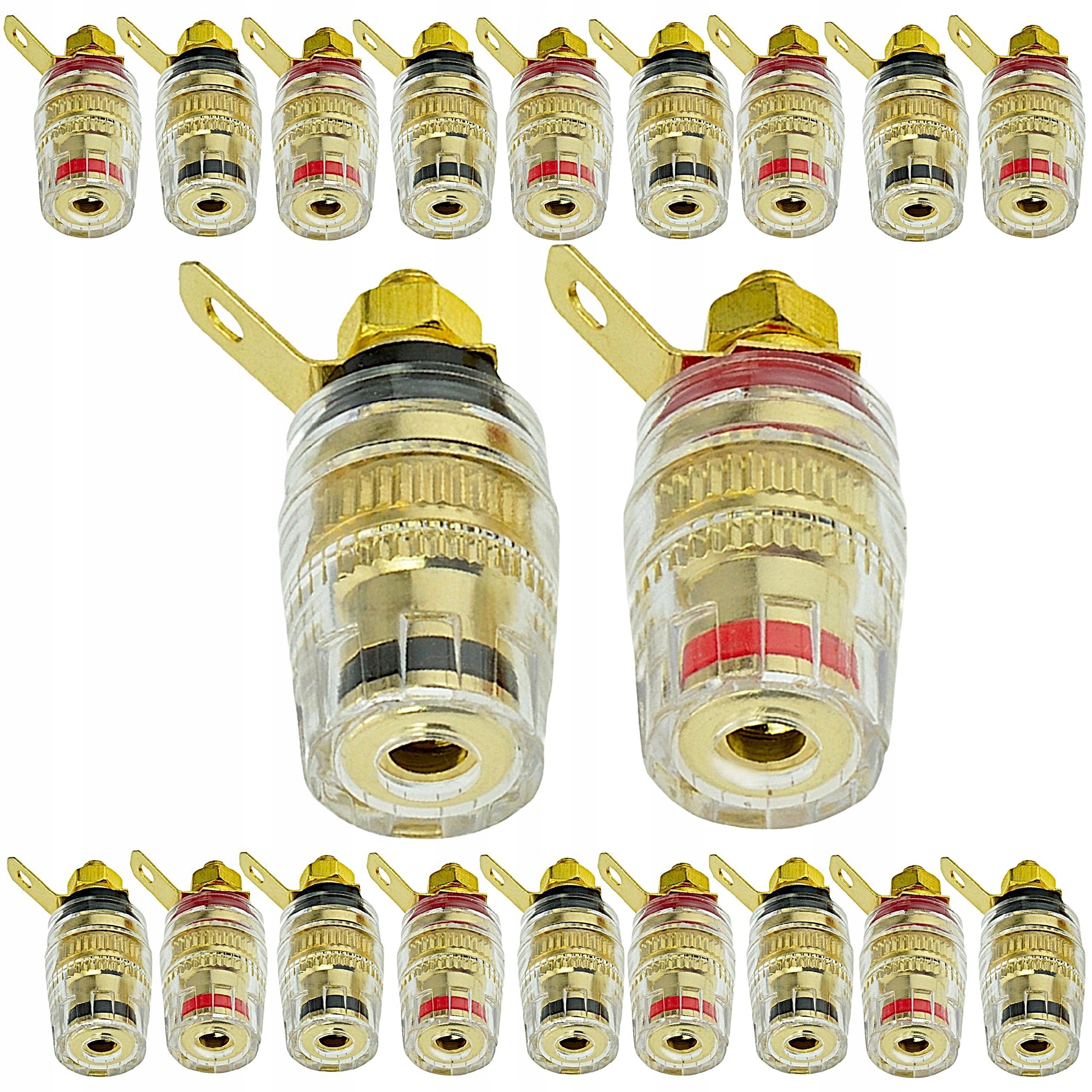 Reproduktorové konektory Malé banánové M4 pro Diy zesilovač zlacené GB2 20 ks