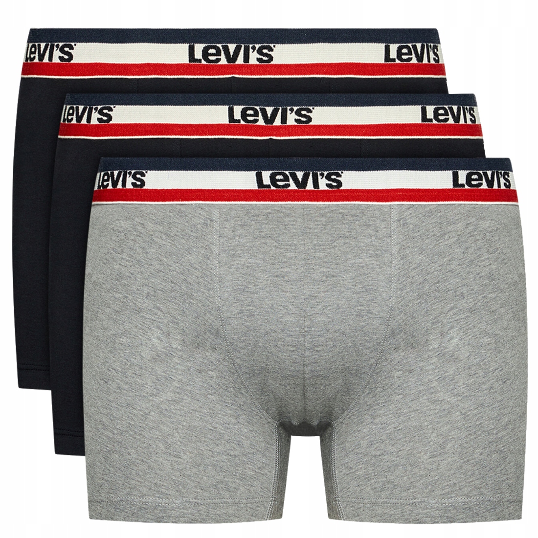 Levi's Boxer 3 Pairs Briefs (s) Pánské boxerky Bavlna Černá