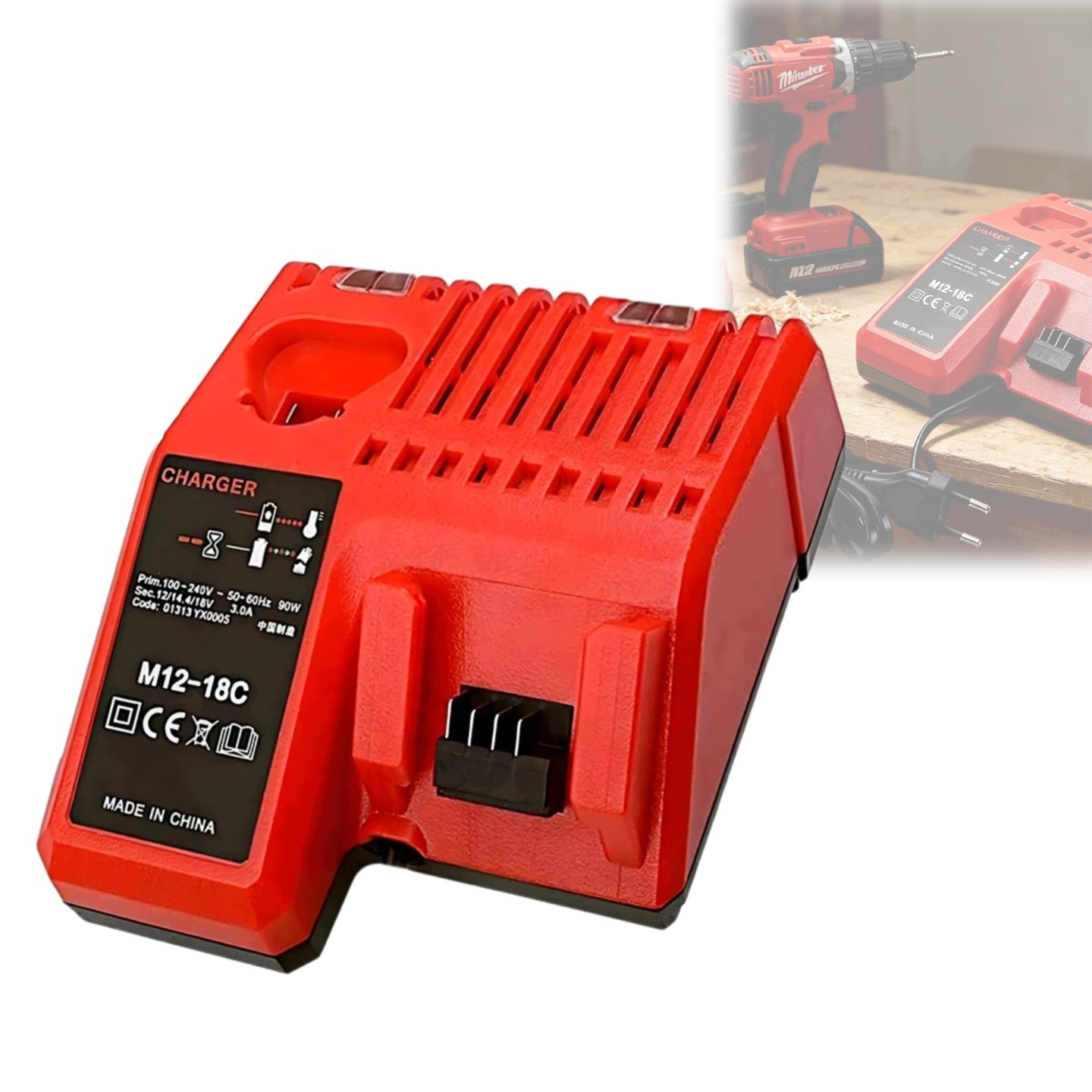 Dvoupolohová nabíječka pro Milwaukee 12 V – 14 V 18 V