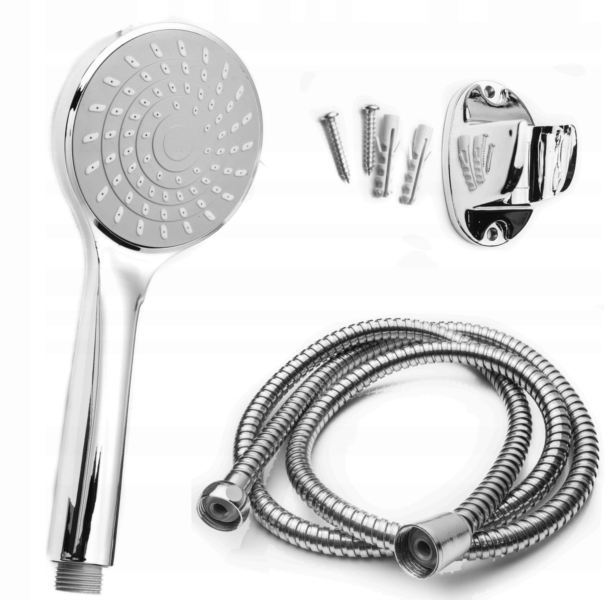 ZESTAW PRYSZNICOWY SŁUCHAWKA 1F WĄŻ STALOWY