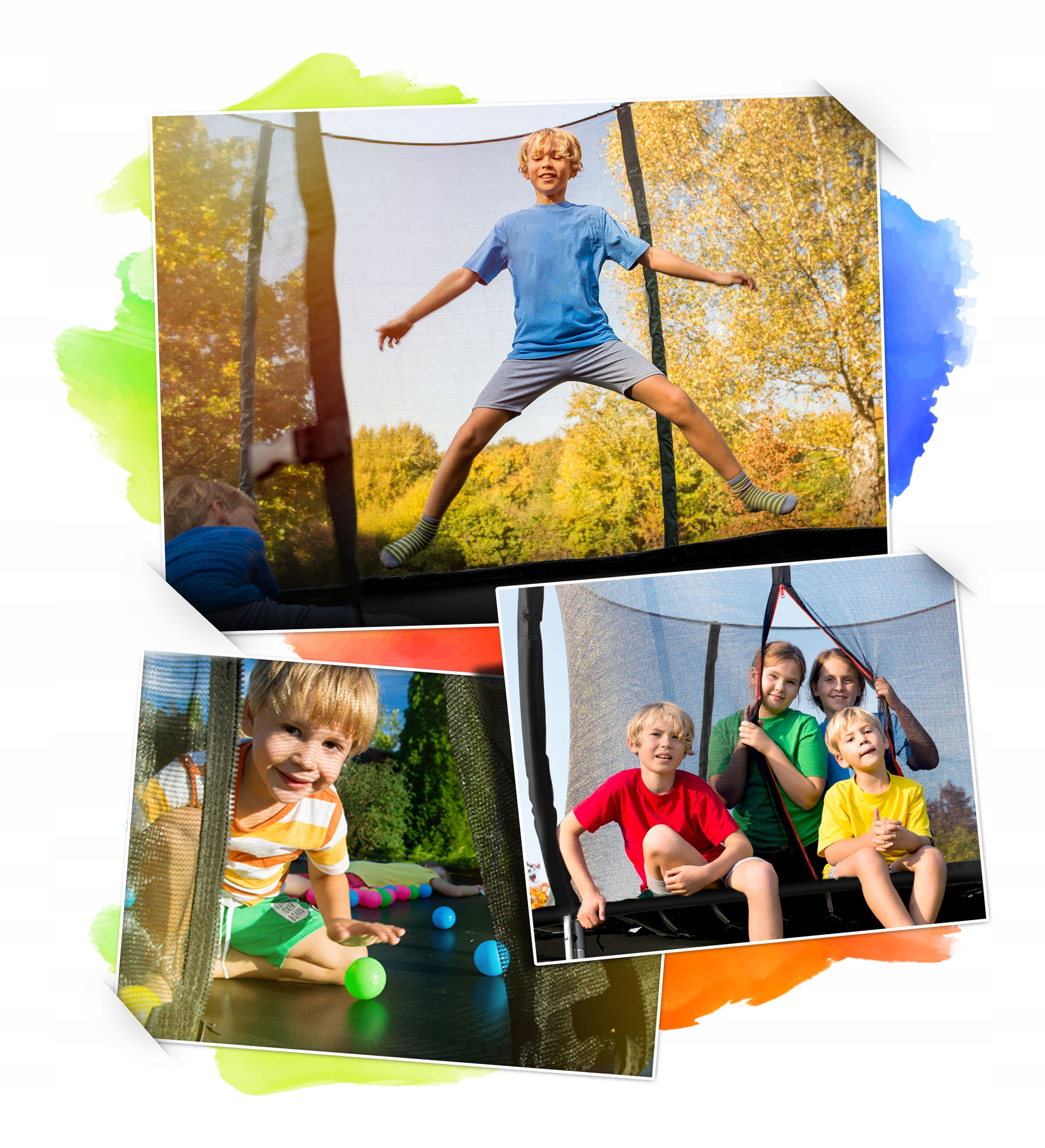 TRAMPOLINA OGRODOWA DLA DZIECI 374cm 12ft NEOSPORT Liczba sprężyn/lin 64