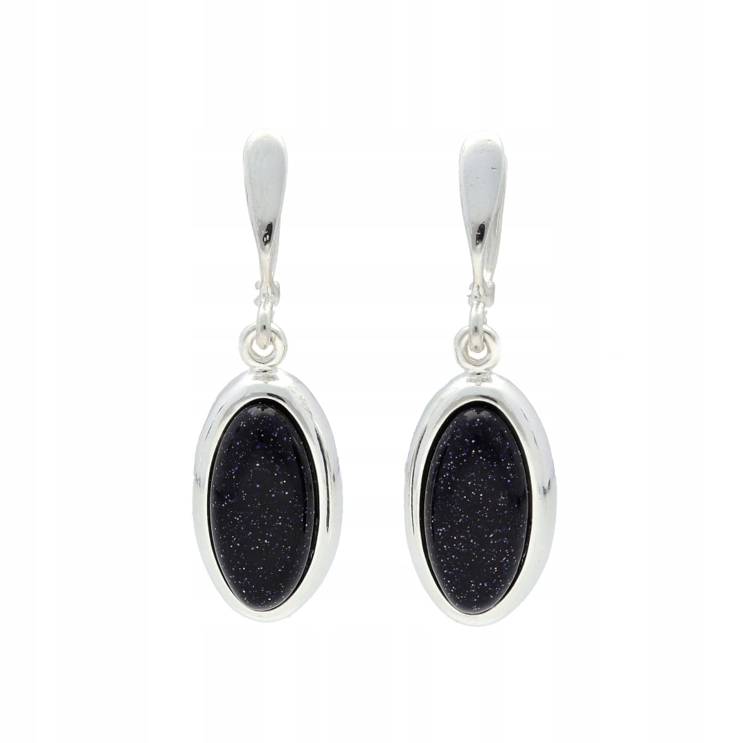 Náušnice oválné s Káhirskou nocí stříbro