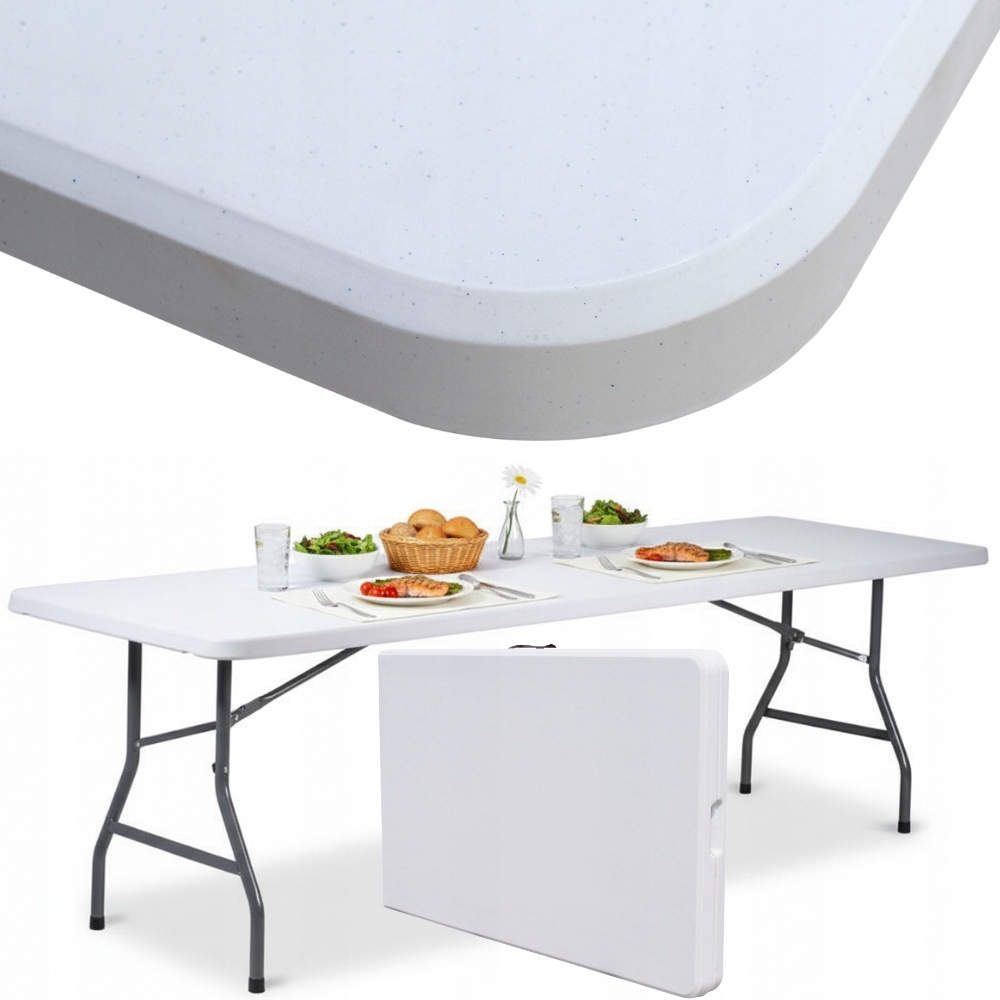Skládací Zahradní Stůl Cateringový Rozkládací Banketový 200x90 cm kufr