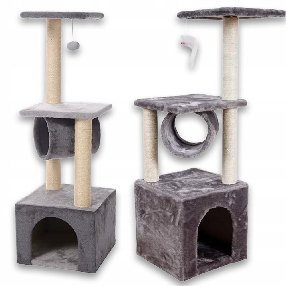 Levně Pupilo Domeček Škrabadlo Pelíšek Pro Kočky s Tunelem a Hračkou Myškou, 3 Patra