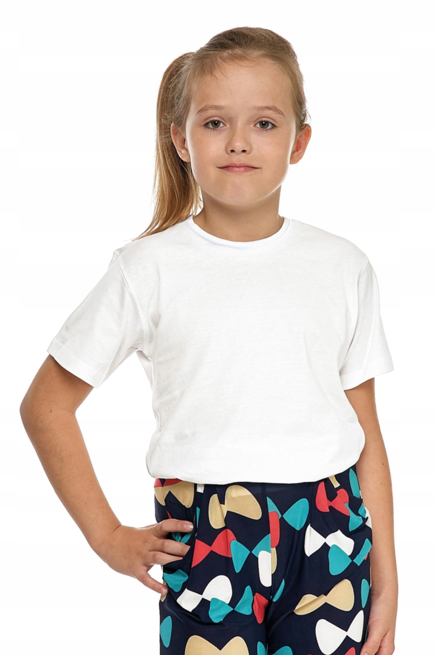 

T-shirt podkoszulek biały gładki bawełna r.134-140