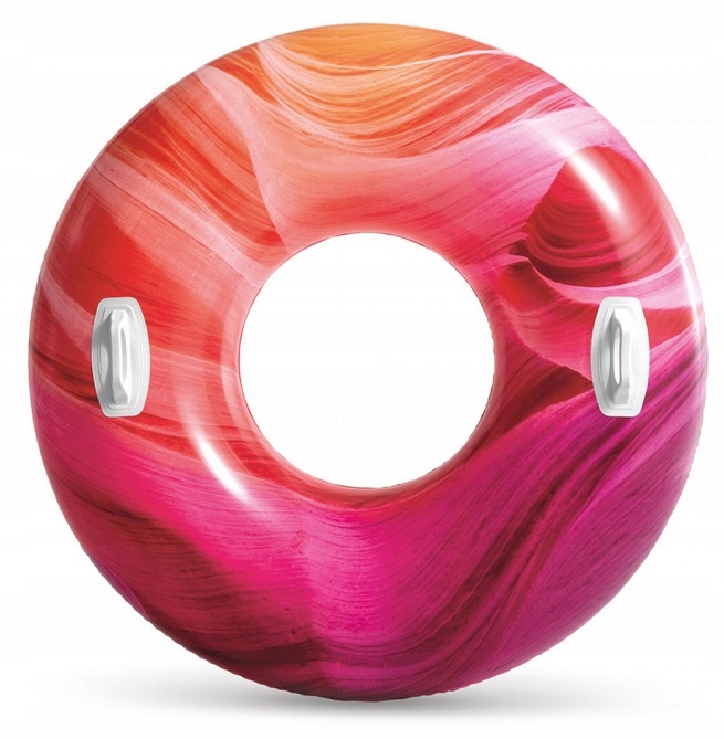 Intex - Koło do pływania z uchwytami - Różowe 422558