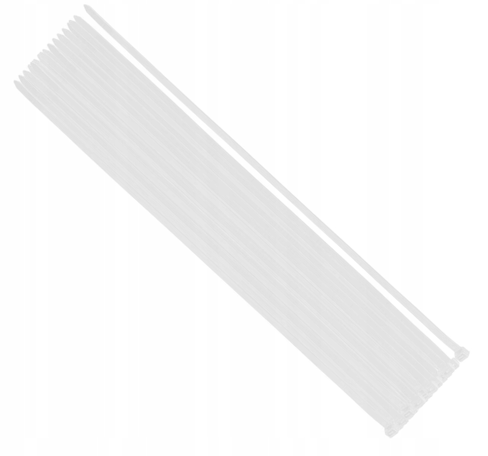 Trytytki 12x700 mm Grube Długie Białe Opaski Zaciskowe Mocne Duże Paczka