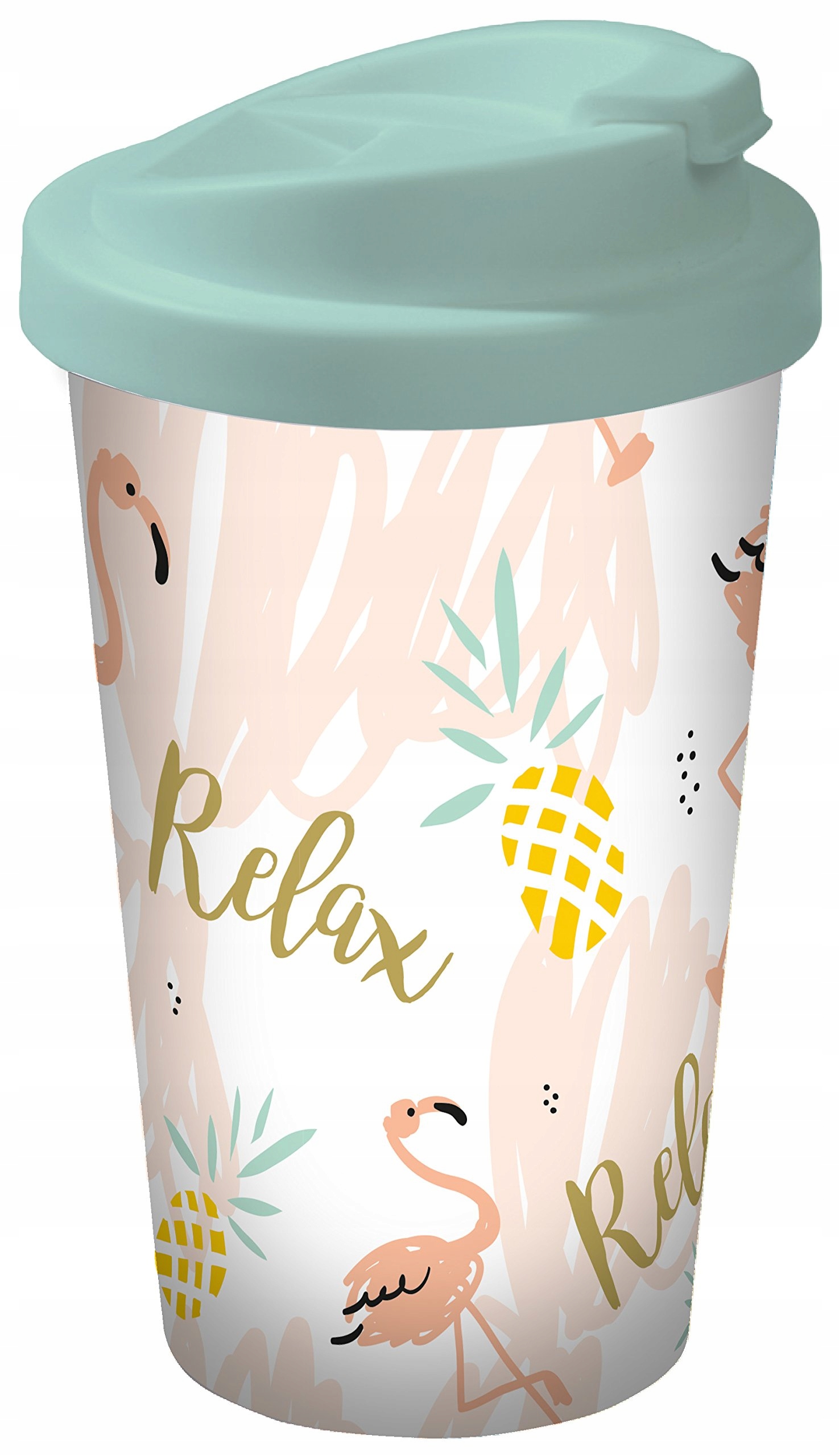 Hrnek na kávu Flamingo Geda Labels 400 ml Vícebarevný 17 cm s víkem