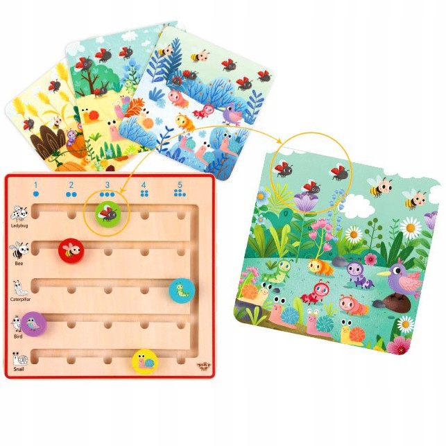 

Tooky Toy Drewniana Gra Pamieciowa Nauka Liczenia