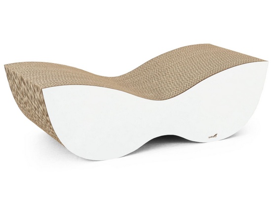 Levně Odolné škrabadlo s funkcí pelíšku pro kočky – Gattino Leon Bílý 60 cm