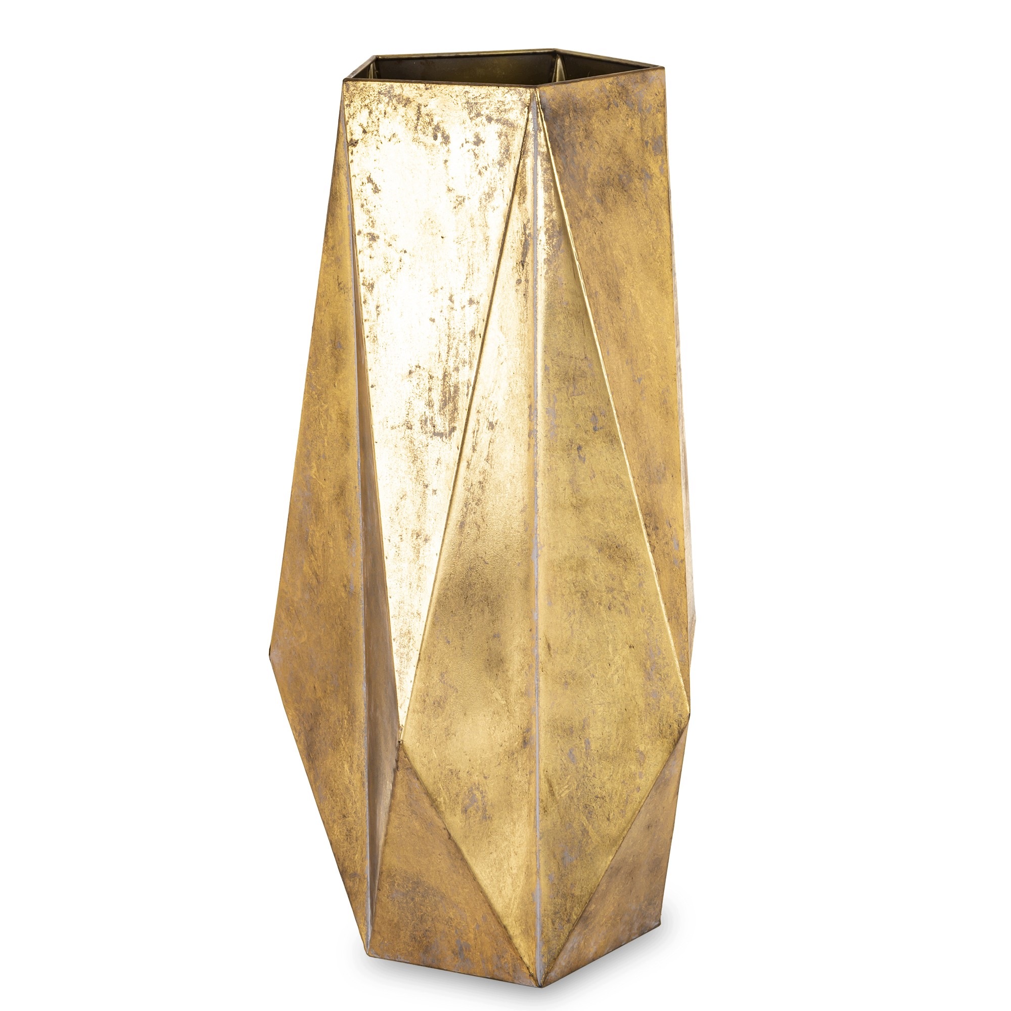 Wazon metalowy osłonka złota glamour boho modern donica dekoracyjna loft